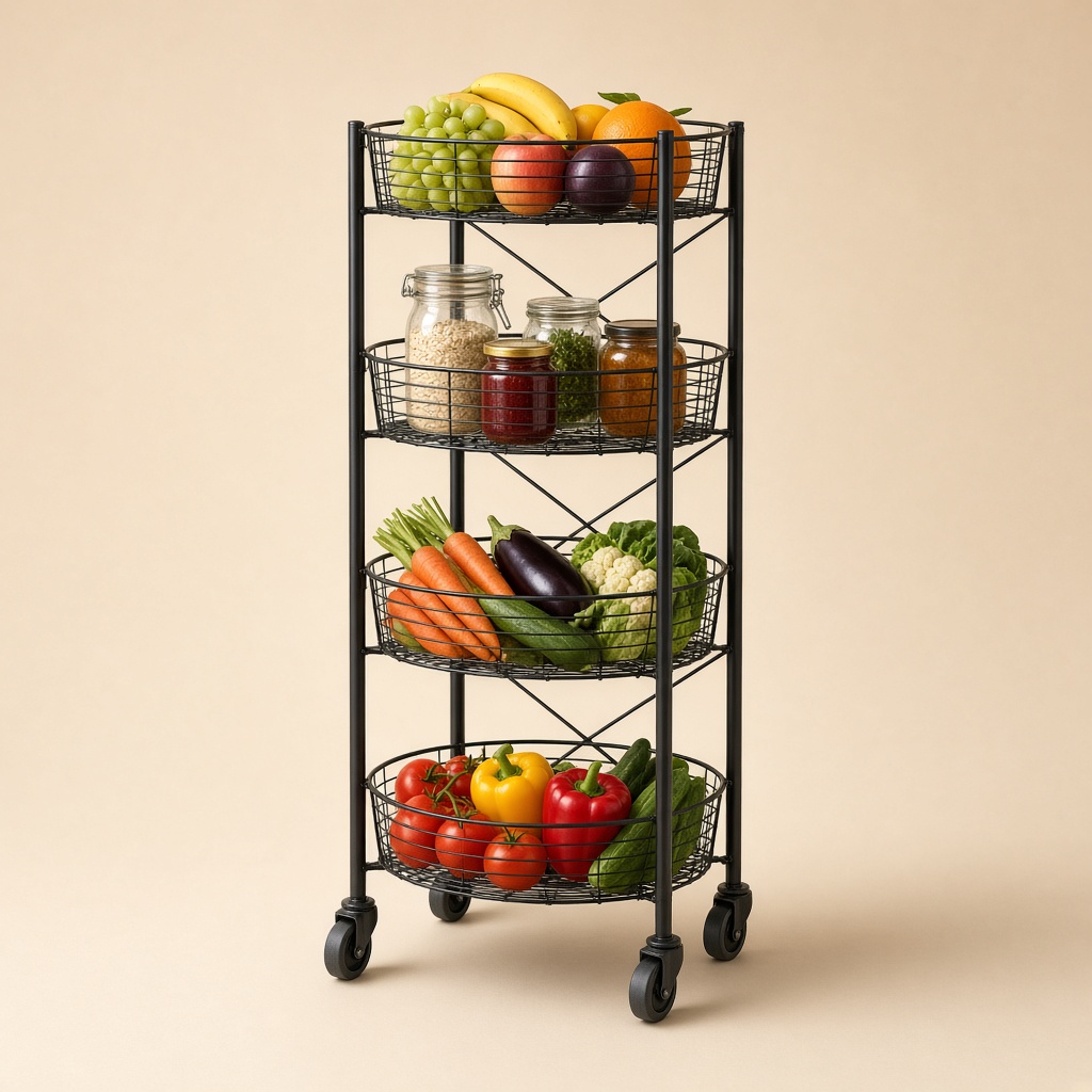 Round Trolley 4 Tier