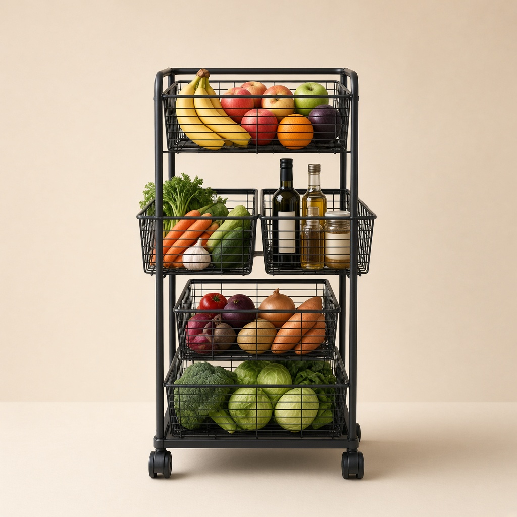 Square Trolley 4 Tier